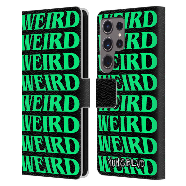 Yungblud Graphics Weird! Text Leather Book Wallet Case Cover For Samsung Galaxy S24 Ultra 5G