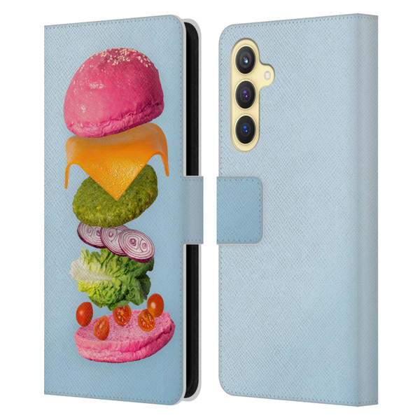 Pepino De Mar Foods Burger 2 Leather Book Wallet Case Cover For Samsung Galaxy S23 FE 5G