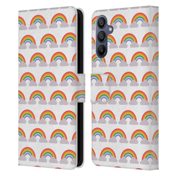 Pepino De Mar Rainbow Pattern Leather Book Wallet Case Cover For Samsung Galaxy A15