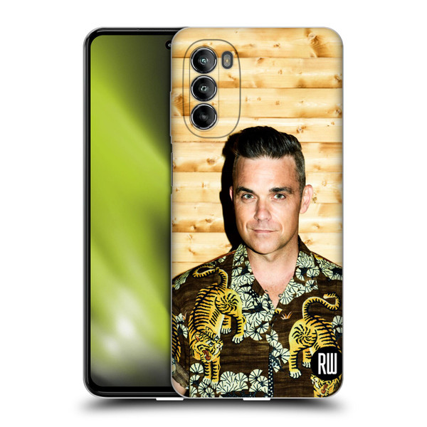 Robbie Williams Calendar Tiger Print Shirt Soft Gel Case for Motorola Moto G82 5G