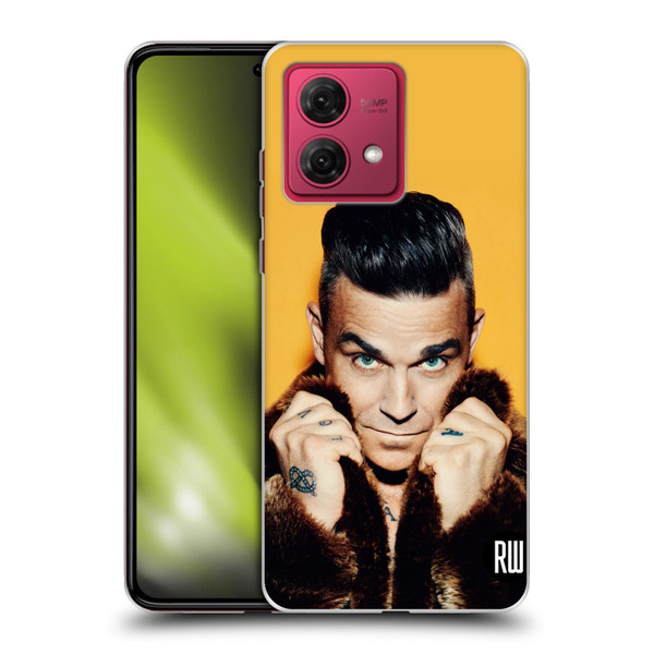 Robbie Williams Calendar Fur Coat Soft Gel Case for Motorola Moto G84 5G