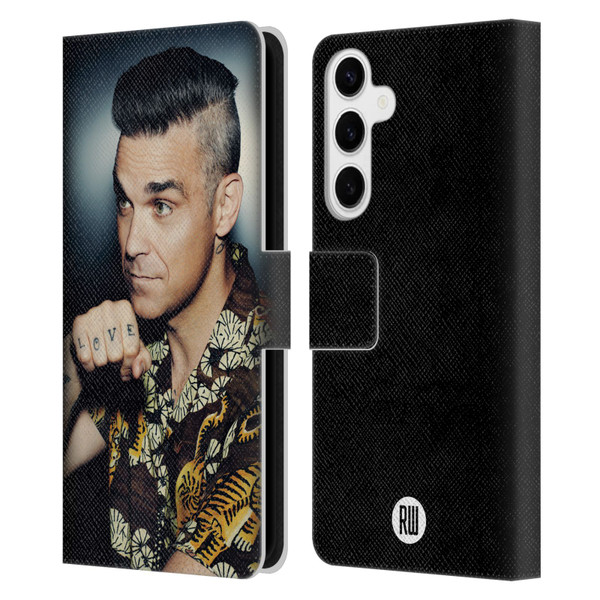 Robbie Williams Calendar Love Tattoo Leather Book Wallet Case Cover For Samsung Galaxy S24+ 5G