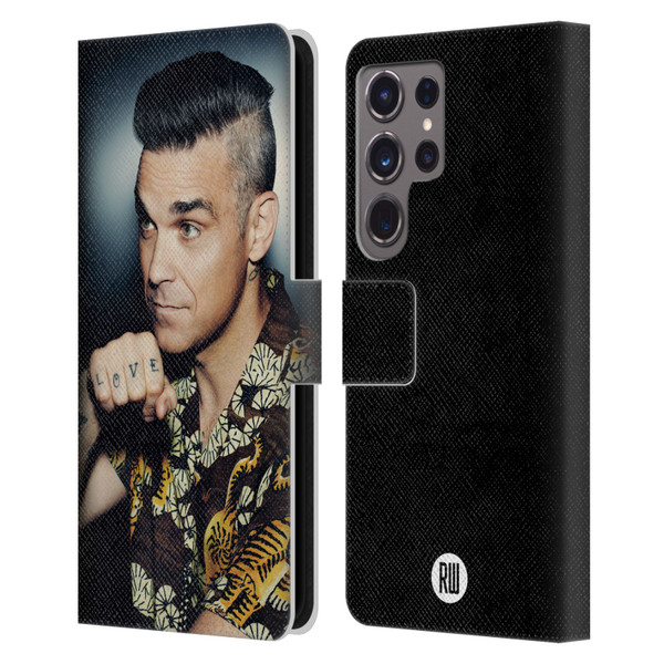 Robbie Williams Calendar Love Tattoo Leather Book Wallet Case Cover For Samsung Galaxy S24 Ultra 5G