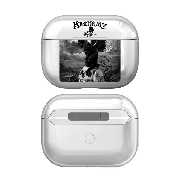 Alchemy Gothic Gothic Nine Lives Of Poe Skull Cat Clear Hard Crystal Cover Case for Apple AirPods Pro 2 Charging Case