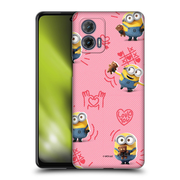 Minions Rise of Gru(2021) Valentines 2021 Bob Pattern Soft Gel Case for Motorola Moto G73 5G