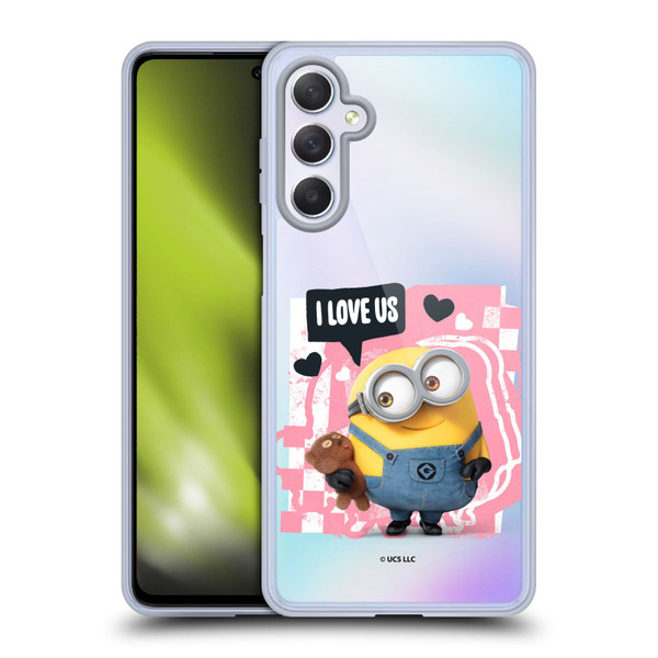 Minions Rise of Gru(2021) Valentines 2021 Bob Loves Bear Soft Gel Case for Samsung Galaxy M54 5G