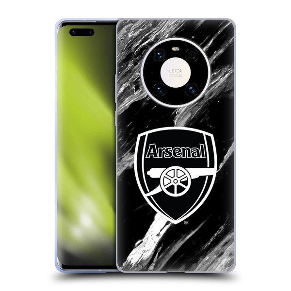 Arsenal FC Crest Patterns Marble Soft Gel Case for Huawei Mate 40 Pro 5G