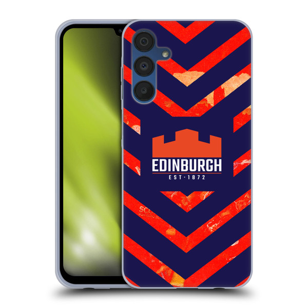 Edinburgh Rugby Graphic Art Orange Pattern Soft Gel Case for Samsung Galaxy A15