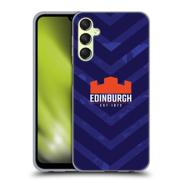 Edinburgh Rugby Graphic Art Blue Pattern Soft Gel Case for Samsung Galaxy A24 4G / Galaxy M34 5G