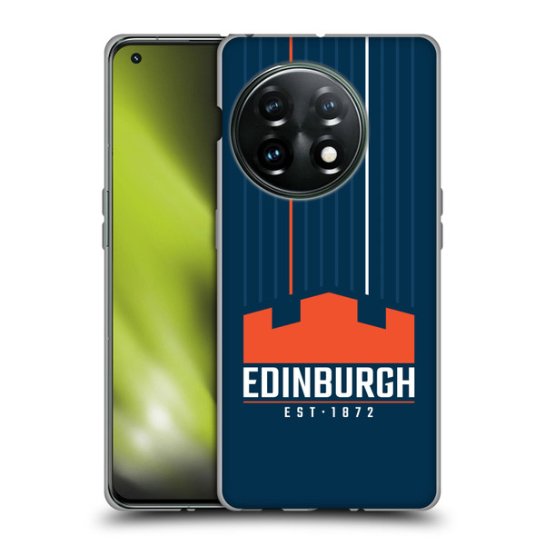 Edinburgh Rugby Logo Art Vertical Stripes Soft Gel Case for OnePlus 11 5G