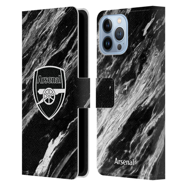 Arsenal FC Crest Patterns Marble Leather Book Wallet Case Cover For Apple iPhone 13 Pro Max