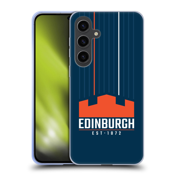 Edinburgh Rugby Logo Art Vertical Stripes Soft Gel Case for Samsung Galaxy S24+ 5G
