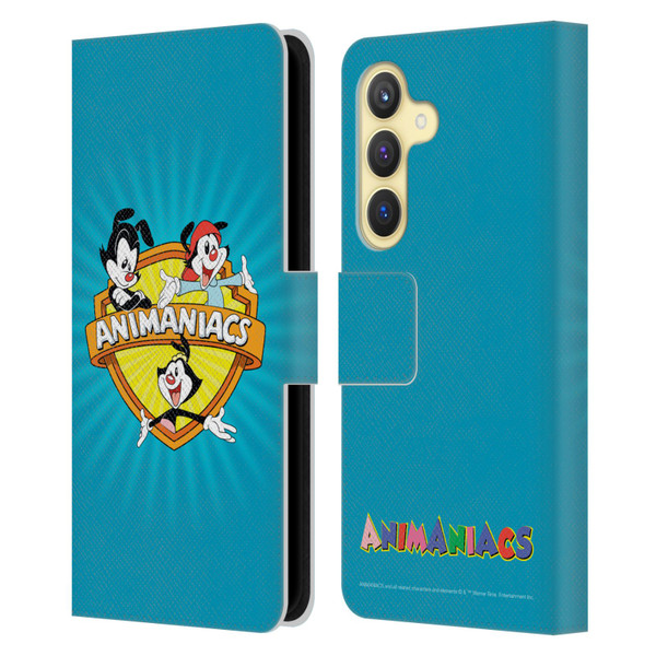 Animaniacs Graphics Logo Leather Book Wallet Case Cover For Samsung Galaxy S24 5G