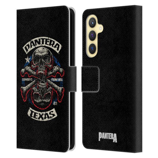 Pantera Art Double Cross Leather Book Wallet Case Cover For Samsung Galaxy S23 FE 5G