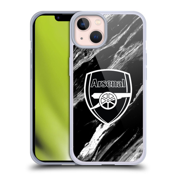 Arsenal FC Crest Patterns Marble Soft Gel Case for Apple iPhone 13