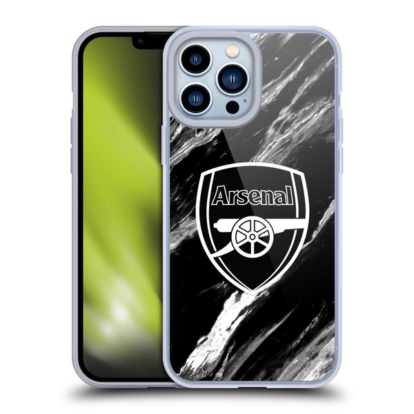 Arsenal FC Crest Patterns Marble Soft Gel Case for Apple iPhone 13 Pro Max