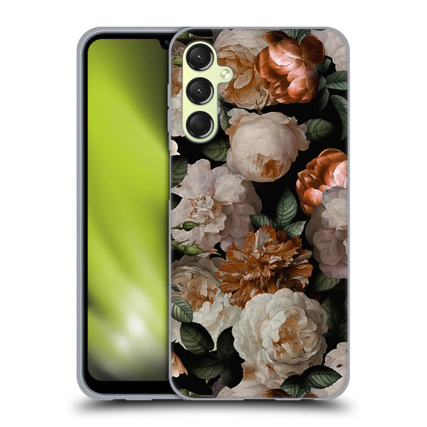 UtArt Antique Flowers Carnations And Garden Roses Soft Gel Case for Samsung Galaxy A24 4G / Galaxy M34 5G