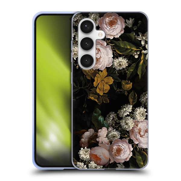 UtArt Antique Flowers Roses And Baby's Breath Soft Gel Case for Samsung Galaxy S24 5G