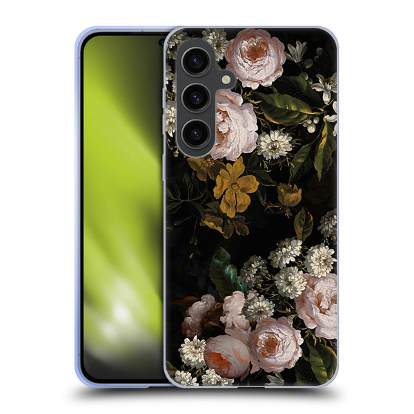 UtArt Antique Flowers Roses And Baby's Breath Soft Gel Case for Samsung Galaxy S24+ 5G