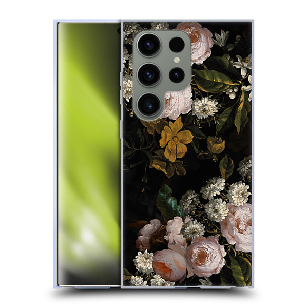 UtArt Antique Flowers Roses And Baby's Breath Soft Gel Case for Samsung Galaxy S24 Ultra 5G