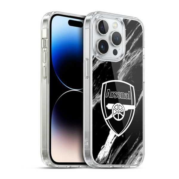 Arsenal FC Crest Patterns Marble Soft Gel Case for Apple iPhone 13 Pro & MagSafe