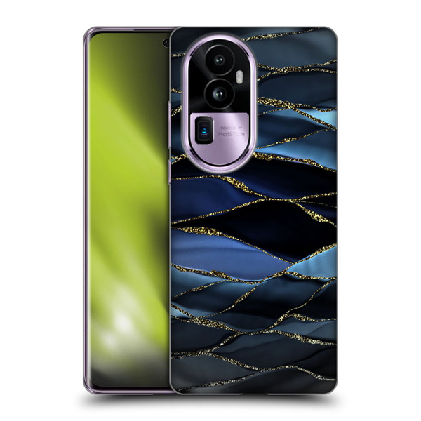 UtArt Dark Night Marble Deep Sparkle Waves Soft Gel Case for OPPO Reno10 Pro+