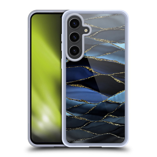UtArt Dark Night Marble Deep Sparkle Waves Soft Gel Case for Samsung Galaxy S24+ 5G