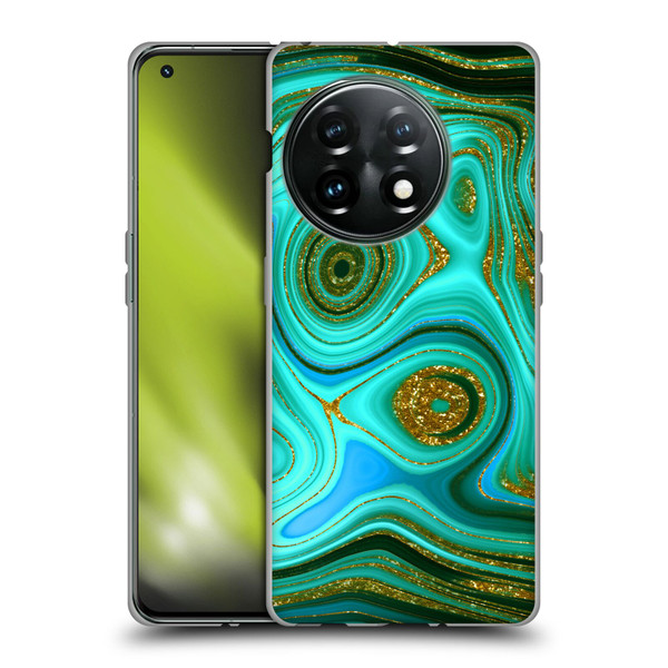 UtArt Malachite Emerald Liquid Gem Soft Gel Case for OnePlus 11 5G