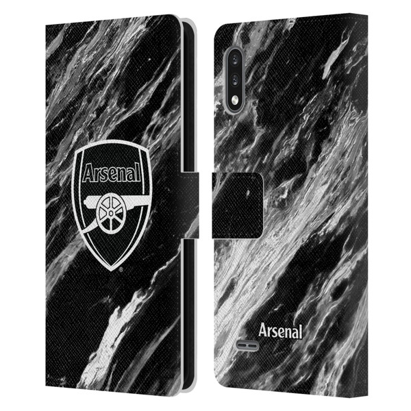Arsenal FC Crest Patterns Marble Leather Book Wallet Case Cover For LG K22