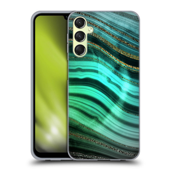 UtArt Malachite Emerald Glitter Gradient Soft Gel Case for Samsung Galaxy A24 4G / Galaxy M34 5G