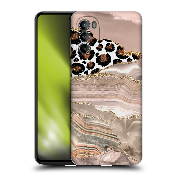 UtArt Wild Cat Marble Cheetah Waves Soft Gel Case for Motorola Moto G82 5G
