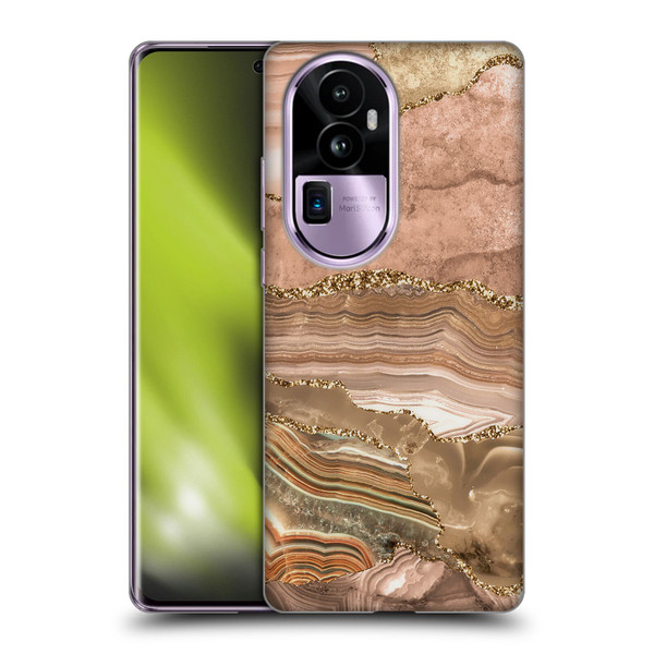 UtArt Wild Cat Marble Beige Gold Soft Gel Case for OPPO Reno10 Pro+