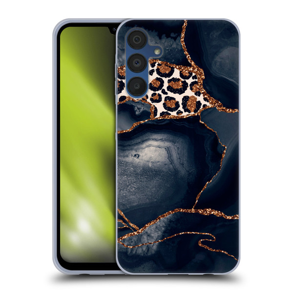 UtArt Wild Cat Marble Leopard Soft Gel Case for Samsung Galaxy A15