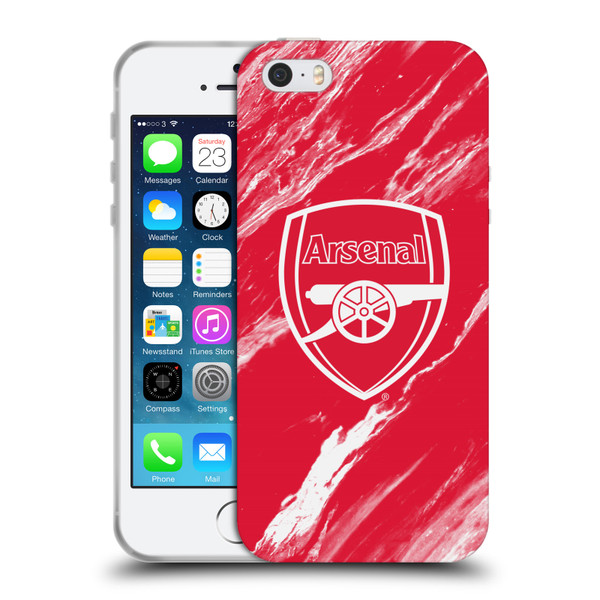 Arsenal FC Crest Patterns Red Marble Soft Gel Case for Apple iPhone 5 / 5s / iPhone SE 2016