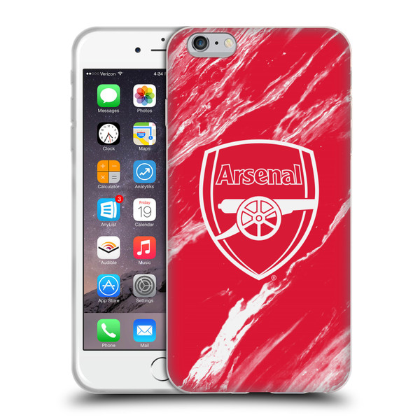 Arsenal FC Crest Patterns Red Marble Soft Gel Case for Apple iPhone 6 Plus / iPhone 6s Plus