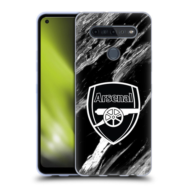 Arsenal FC Crest Patterns Marble Soft Gel Case for LG K51S