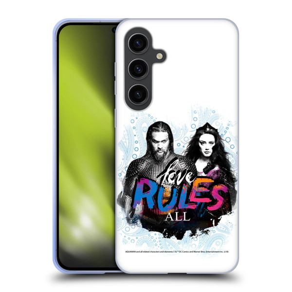 Aquaman Movie Graphics Love Rules All Soft Gel Case for Samsung Galaxy S24+ 5G