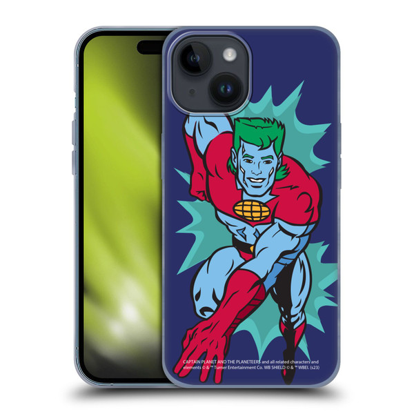 Captain Planet And The Planeteers Graphics Halftone Soft Gel Case for Apple iPhone 15