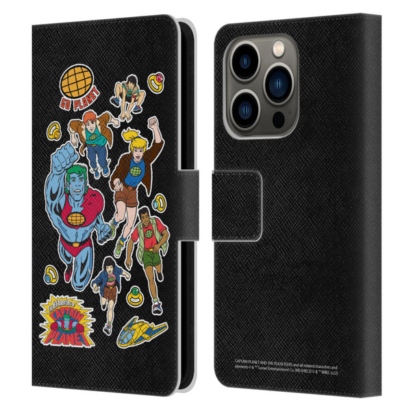 Captain Planet And The Planeteers Graphics Planeteers Leather Book Wallet Case Cover For Apple iPhone 14 Pro