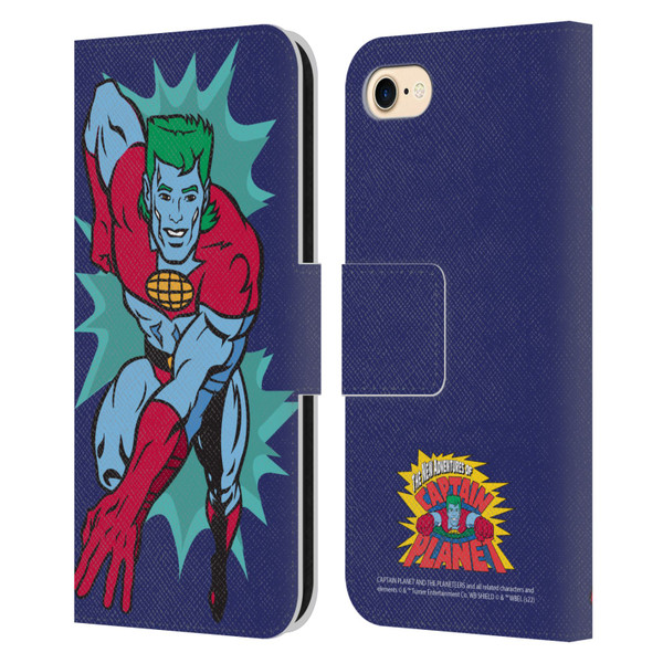 Captain Planet And The Planeteers Graphics Halftone Leather Book Wallet Case Cover For Apple iPhone 7 / 8 / SE 2020 & 2022