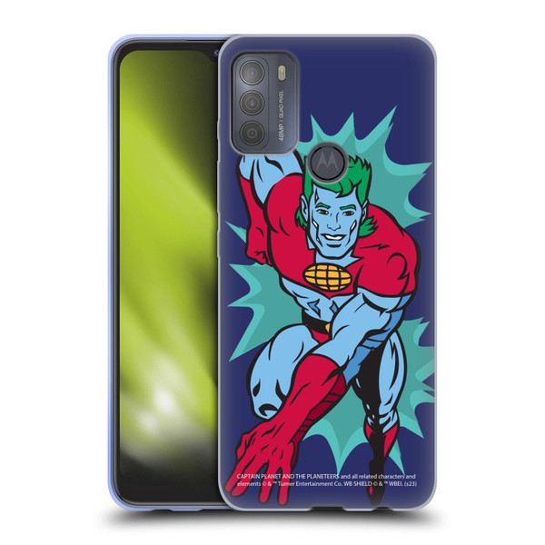 Captain Planet And The Planeteers Graphics Halftone Soft Gel Case for Motorola Moto G50