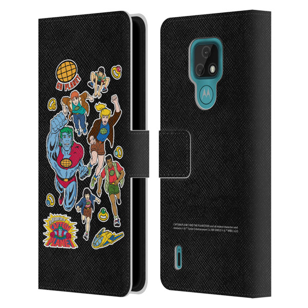 Captain Planet And The Planeteers Graphics Planeteers Leather Book Wallet Case Cover For Motorola Moto E7