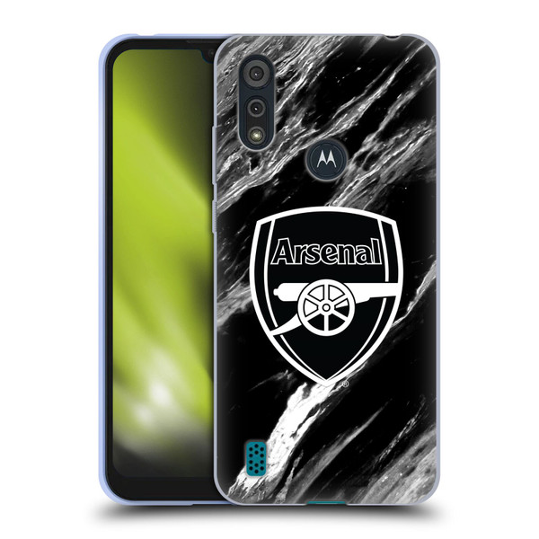 Arsenal FC Crest Patterns Marble Soft Gel Case for Motorola Moto E6s (2020)