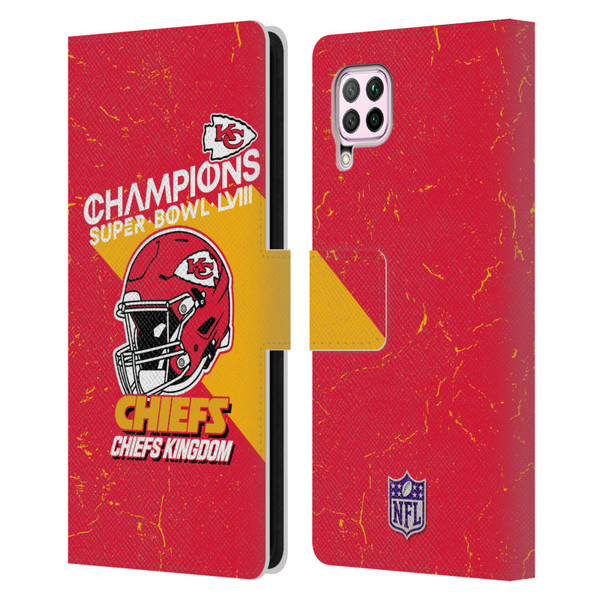 NFL 2024 Super Bowl LVIII Champions Kansas City Chiefs Helmet Leather Book Wallet Case Cover For Huawei Nova 6 SE / P40 Lite