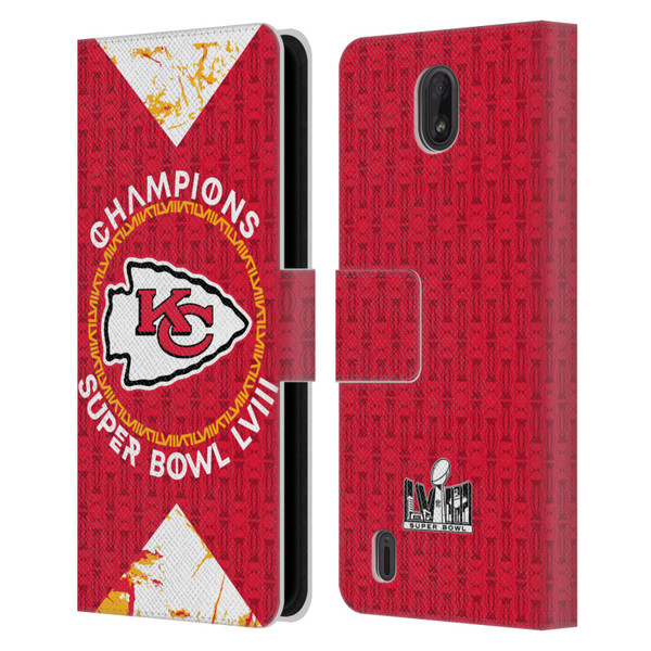 NFL 2024 Super Bowl LVIII Champions Kansas City Chiefs Patterns Leather Book Wallet Case Cover For Nokia C01 Plus/C1 2nd Edition