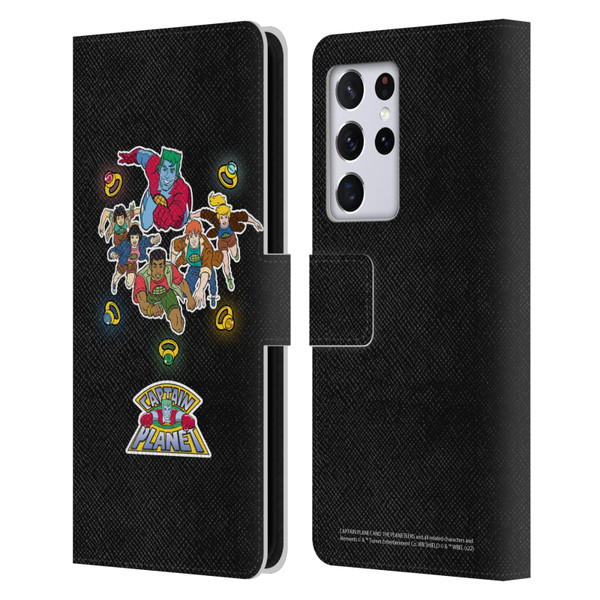 Captain Planet And The Planeteers Graphics Character Art Leather Book Wallet Case Cover For Samsung Galaxy S21 Ultra 5G