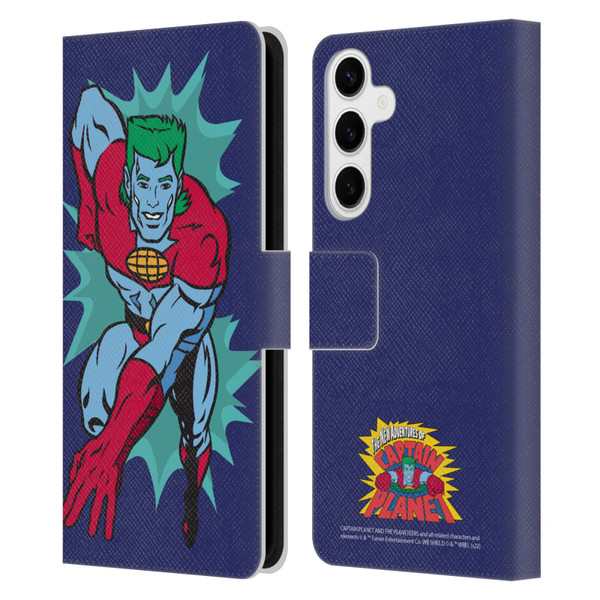 Captain Planet And The Planeteers Graphics Halftone Leather Book Wallet Case Cover For Samsung Galaxy S24+ 5G