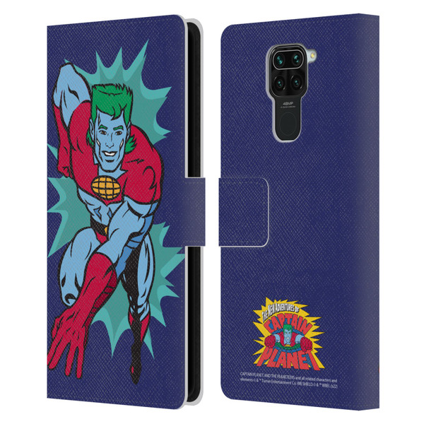 Captain Planet And The Planeteers Graphics Halftone Leather Book Wallet Case Cover For Xiaomi Redmi Note 9 / Redmi 10X 4G