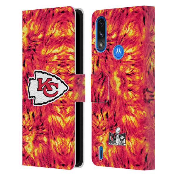 NFL 2024 Super Bowl LVIII Champions Kansas City Chiefs Tie Dye Leather Book Wallet Case Cover For Motorola Moto E7 Power / Moto E7i Power