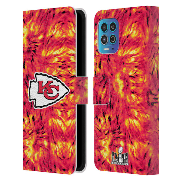 NFL 2024 Super Bowl LVIII Champions Kansas City Chiefs Tie Dye Leather Book Wallet Case Cover For Motorola Moto G100